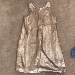 Girls shiny gold sequin dress